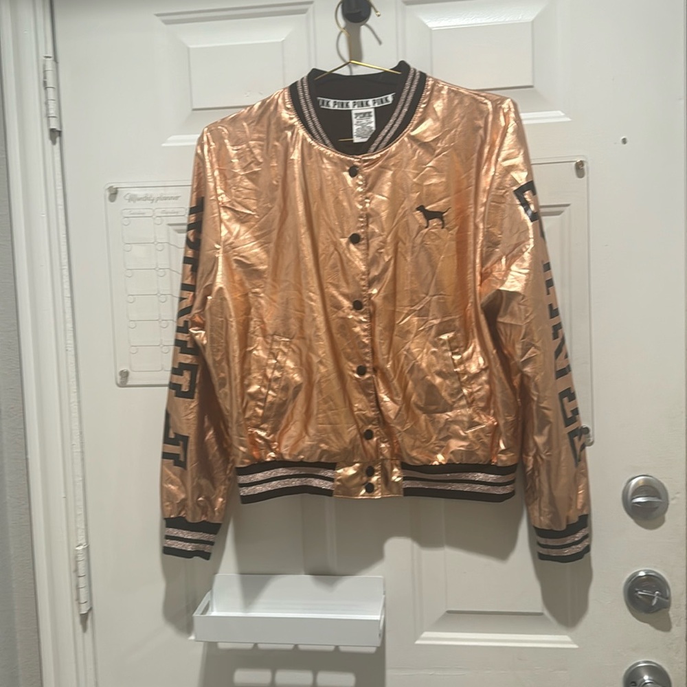 Rose Gold Bomber Jacket VS Pink